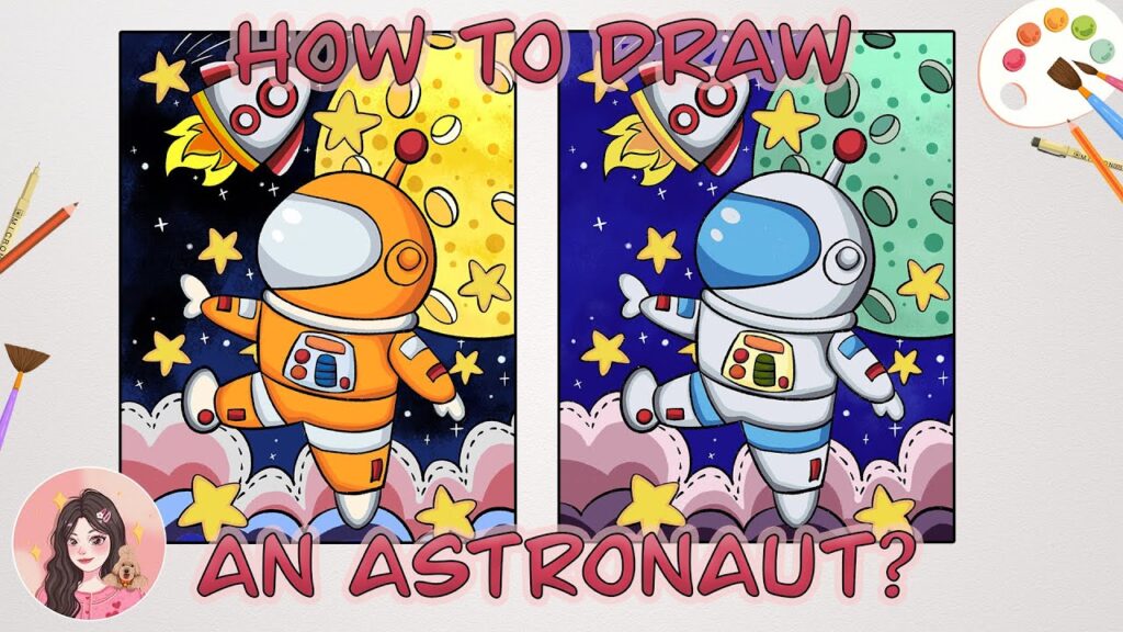 How to Draw an Astronaut?|Spaceman walk|Walk in Galexy|Step by Step|Rocket drawing| Planet|SpaceTrip