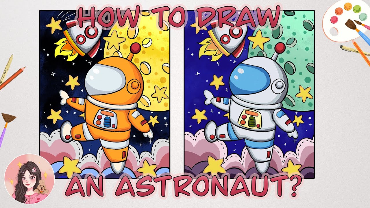 How to Draw an Astronaut?|Spaceman walk|Walk in Galexy|Step by Step|Rocket drawing| Planet|SpaceTrip