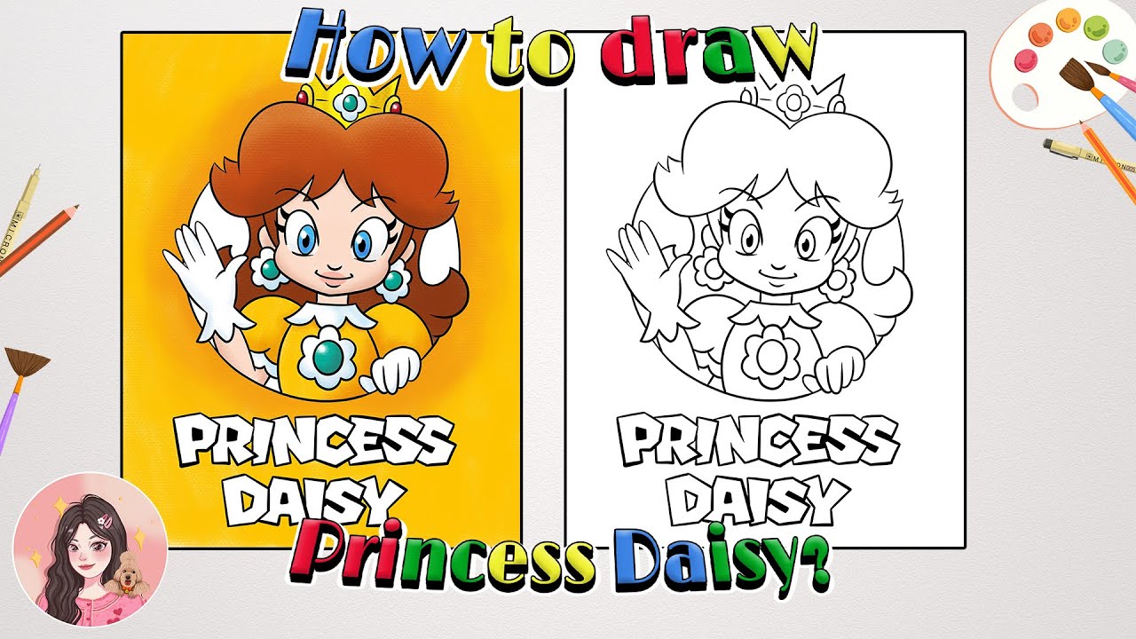 How to draw a Princess Daisy? |Princess Daisy drawing| Daisy Flyer| the world of Mario|Cute Princess